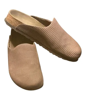 Birki’s by Birkenstock Ribbed Corduroy Suede Clogs Mules Taupe Brown | EU 38 US 7 thumbnail 1