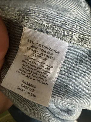 Something Navy Chambray Denim Romper Long Sleeve Puff Sleeve Size XL thumbnail 4
