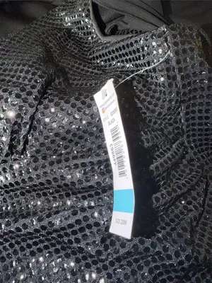 NWT V-Neck Floor-Length Sequin Formal Sheath Column R&M Richards 5259 Black thumbnail 9