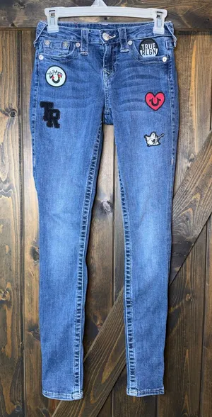 Vintage True Religion Super Skinny Patchwork Jeans‎ thumbnail 1