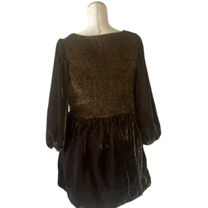 NWOT Free People Farrier Velvet Mini Dress Olive Green thumbnail 10