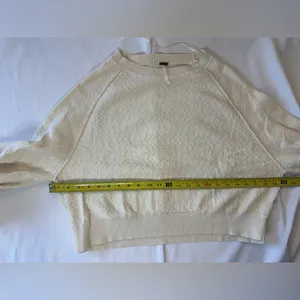 Free People Sweater Found My Friend Pullover Cream White XS thumbnail 4