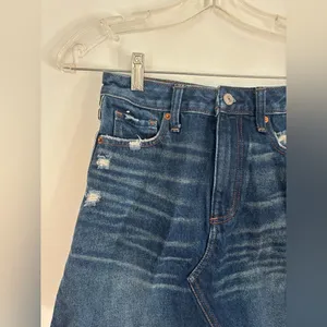 Abercrombie distressed denim skirt size 0 100% cotton thumbnail 5