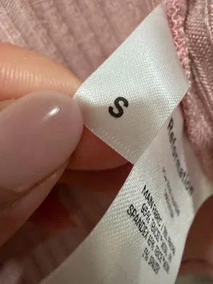 Reformation Jeans Pink Ribbed Tie Front Crop Top Size Small thumbnail 9
