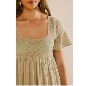 Free People Ethereal Bohemian Bring The Romance Midi Maxi Dress Stone Moss XS thumbnail 5