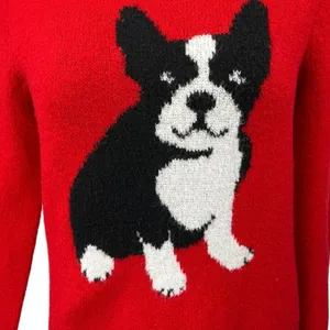 Cupcakes & Cashmere Red French Bulldog Long Sleeve Dog Christmas Sweater Top S thumbnail 3