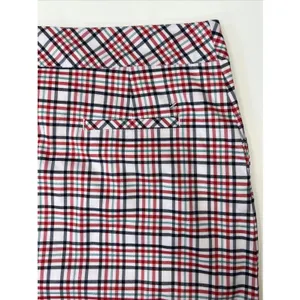 IZOD Golf Skort Womens Size 10 Tartan‎ Plaid Golf Skort Black Red Green White thumbnail 14