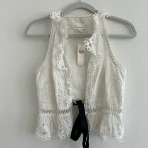 Anthropologie Deep V Eyelet Tank thumbnail 2