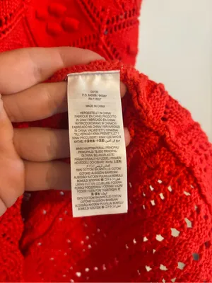 Boden Bright Red Women's Knit Crochet Claudia Mini Textured Summer Shift Dress thumbnail 7