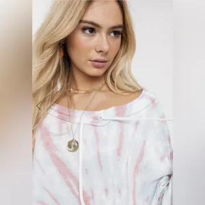 We The Free Pink & White Tie-Dye Pullover Hoodie thumbnail 4