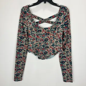 Free People Melanie Long Sleeve Top Floral Cotton Cottagecore Romantic Small NWT thumbnail 4