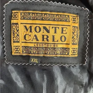Vintage Monte Carlo Y2k 90s Leather Jacket in Black Size Large thumbnail 8