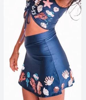 Her Pony The Label Under The Sea Beaded Mini Skirt thumbnail 4
