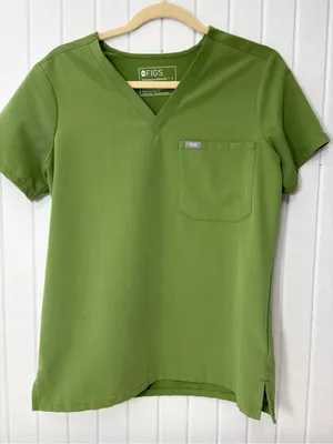 FIGS Olive Green V-Neck Medical Scrub Top style #1000211‎ size S thumbnail 1