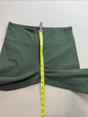 Zyia High-Waist Forest Green Leggings with Subtle Logo thumbnail 5