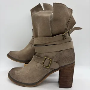 Ibiza Last‎ Jeffrey Campbell Womens 11 Boots Brown Leather Ankle Straps Buckles thumbnail 1