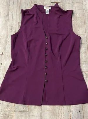Women’s Purple Medium Talbots Button Front Tank Top Blouse Shirt thumbnail 1