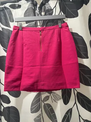 verty Hot Pink Mini Skirt with Layered Chevron Texture thumbnail 2