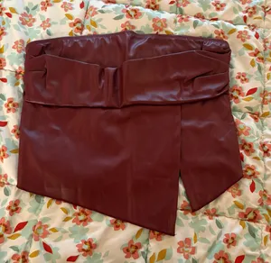 Red pleather strapless top Size M thumbnail 1