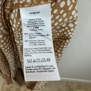 Madewell V Neck Balloon Sleeve Maxi Dress Spiral Dot Tan Smocked Boho US 00 NWT thumbnail 11
