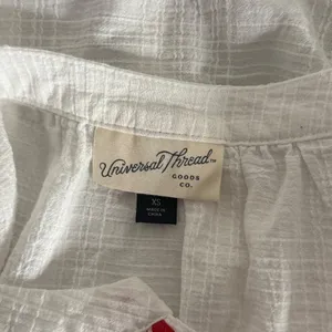 Womens Embroidered Peasant Blouse Size XS White BOHO Cotton Lightweight thumbnail 3