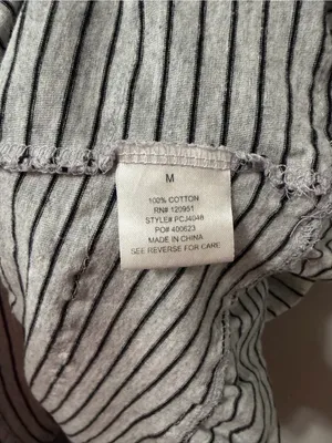 Pink Rose Striped Ruffle Mini Dress in Gray and Black Size M thumbnail 6