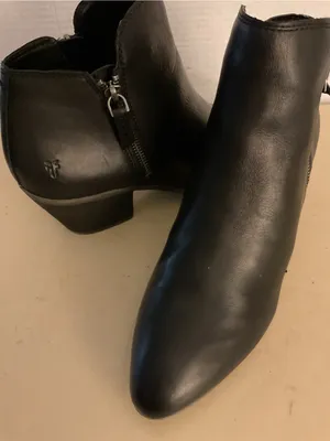 Frye women black leather Chelsea Judith heel boots US 10 thumbnail 10