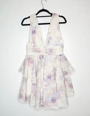 NEW Gianni Bini Pastel Tiered Ruffle Mini Dress Women's Size 6 thumbnail 4