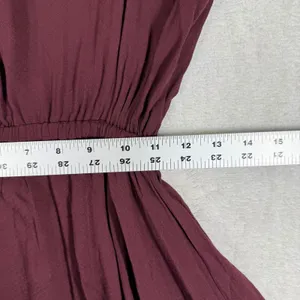 Rachel Pally Burgundy Ruffle Bell Sleeve Mini Dress XS Maroon Button Front‎ Boho thumbnail 5
