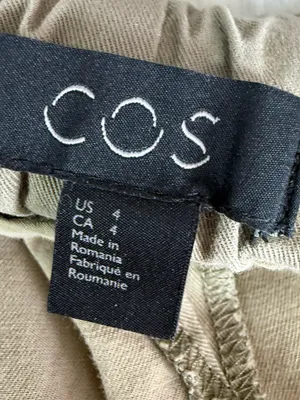 COS Pull On Wide Leg Pants Size 4 Olive Green Cotton Lyocell thumbnail 4