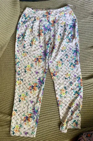TCEC White Floral Lattice Kids Trousers thumbnail 1