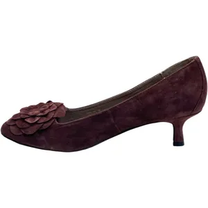 Donald J. Pliner Burgundy Red Suede Kitten Heel Flower Toe Pumps sz 7 NEW No Box thumbnail 6