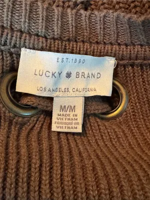 Lucky brand Lace-Back Chunky Knit Sweater - Olive thumbnail 7