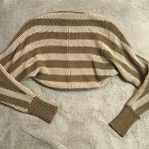 Nicholas Striped Shrug Sweater Womens M Layering Chunky Knit Bolero Cropped thumbnail 10