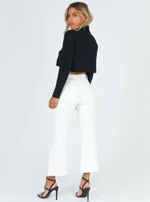 Princess Polly Faye Cropped Jeans In White Denim thumbnail 3