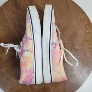 Vans Womens Doheny Shoes 7.5 Pink Tie Dye Low Top Lace Up Casual Sneakers 721356 thumbnail 9