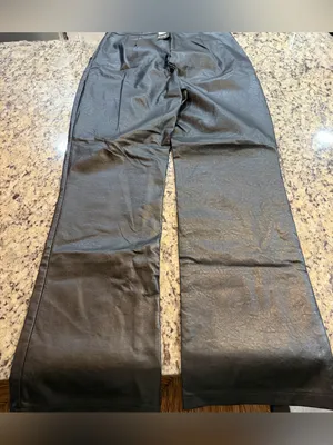 Nasty Gal Black Wide-Leg Faux Leather Pants thumbnail 8