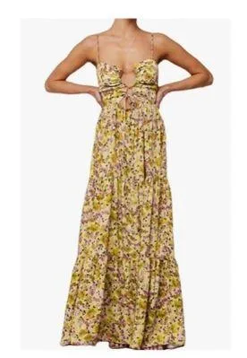 🆕Liberty Love Spaghetti Strap Cut Out Flowy Floral Maxi Sundress L🆕 thumbnail 2