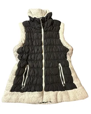 Calvin Klein Performance Sherpa Puffer Vest XL Black Cream thumbnail 1
