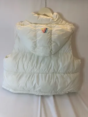 Cream Puffer Vest with Rainbow Accent White Size XL thumbnail 5
