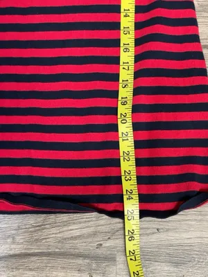 Tommy Hilfiger Women’s L Red Navy Gold Striped Cotton Sweater thumbnail 11