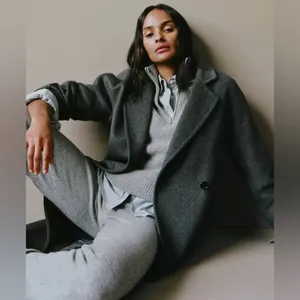 Quince Grey Italian Wool Coat XS | Minimalist Capsule Wardrobe thumbnail 3