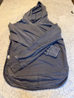 Fitz and Eddie Women's Charcoal Gray Hoodie Cutout Back Casual Athleisure M NWOT thumbnail 1