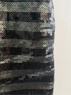 NEW Olivaceous Black Sequin Mini Skirt LARGE thumbnail 3