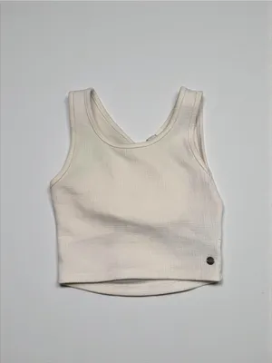 Roxy‎ White Cross-Front Ribbed Crop Top thumbnail 2