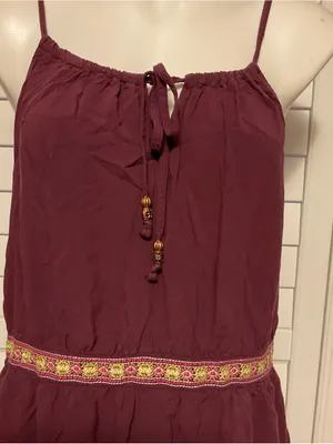 Faded Glory Plum Spaghetti Strap Maxi Dress thumbnail 2