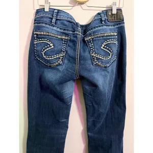 Silver Jeans Co Aiko Bootcut Dark Wash‎ Embellished Pocket Jeans Womens thumbnail 8