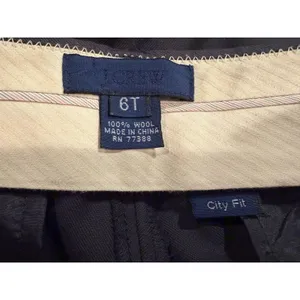 J.Crew City Fit Women 6T Black 100% Wool Straight Leg Dress Pants thumbnail 4