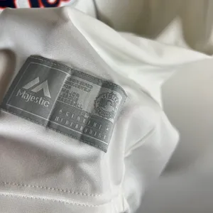 Majestic MLB Detroit Tigers Baseball Jersey Womens Large White Grey Glitter Logo thumbnail 6