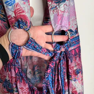 Free People Daydream Floral Butterfly Print Dress Boho Festival Feminine Sz L‎ thumbnail 9